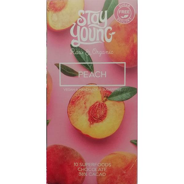 Neapstrādāta šokolāde ar persiku bez cukura 44g
